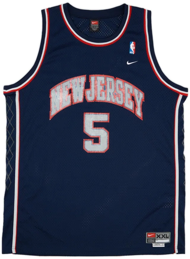 2001-04 New Jersey Nets Kidd #5 Nike Swingman Away Jersey - 7/10 - (XXL)