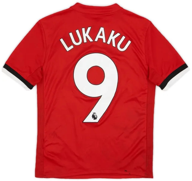 adidas 2017-18 Manchester United Home Shirt Lukaku #9 - 7/10 - (M.Boys)