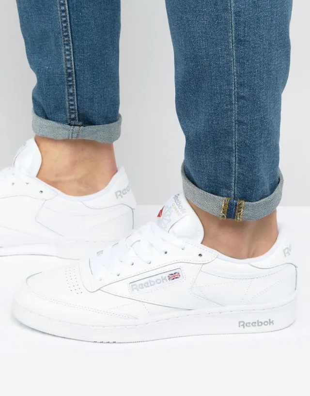 Reebok club c 85 trainers in white & grey