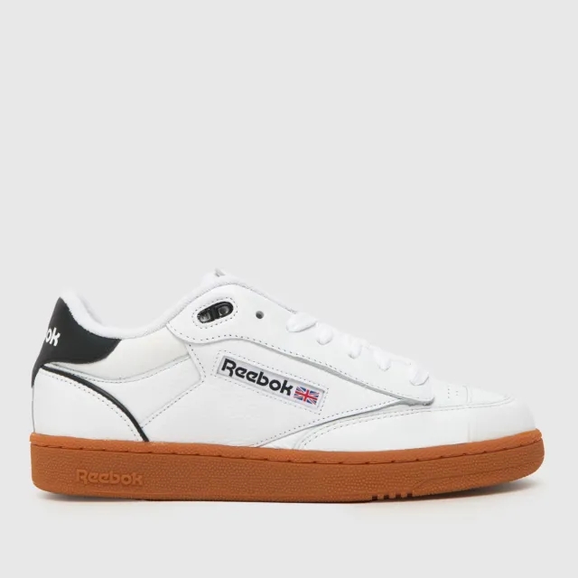 Reebok club c bulc trainers in white & black