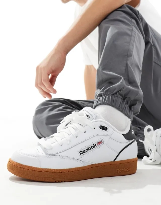 Reebok Club C Bulc Trainers In White With Gum Sole