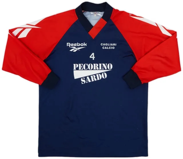 Reebok 1996-98 Cagliari Player Issue Training L/S Shirt #4 - 8/10 - (M)