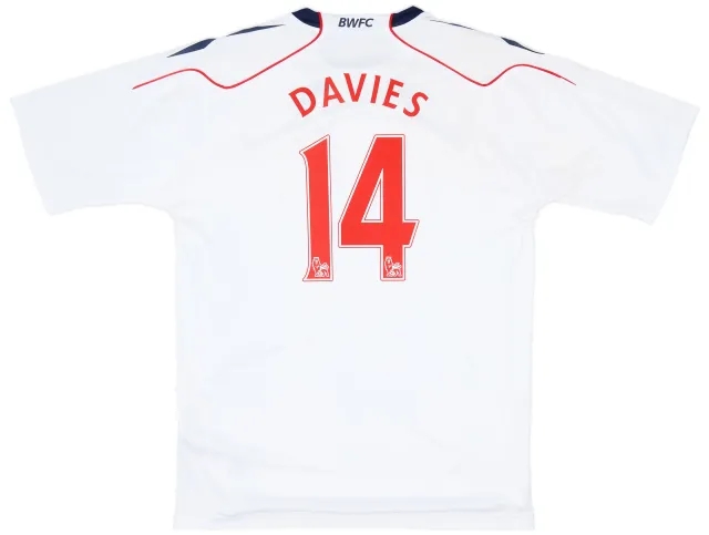 Reebok 2010-11 Bolton Home Shirt Davies #14 - 9/10 - (XL)