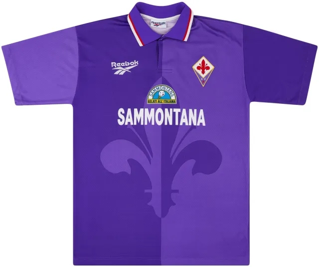 Reebok 1995-96 Fiorentina Match Worn Home Shirt Piacentini #4 (v Roma)