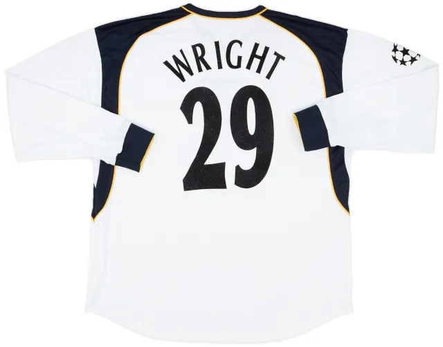 Reebok 2001-02 Liverpool Match Issue Champions League Away Shirt Wright #29