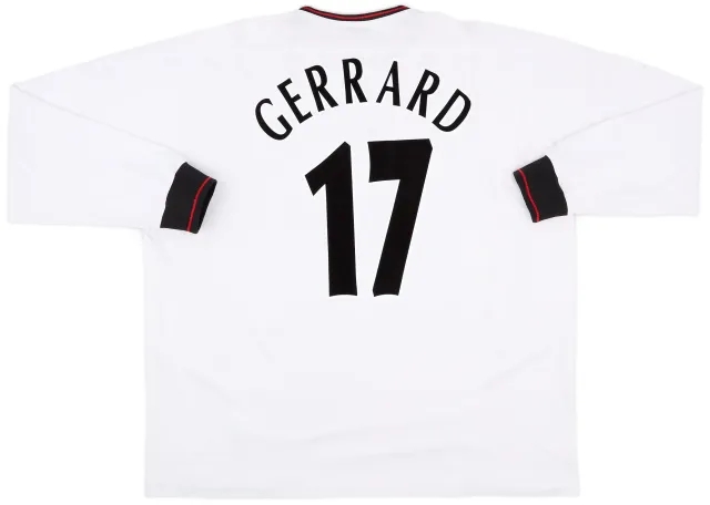Reebok 2003-04 Liverpool Away L/S Shirt Gerrard #17 - 6/10 - (XXL)