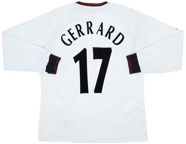 Reebok 2003-04 Liverpool Away L/S Shirt Gerrard #17 - 5/10 - (XL)