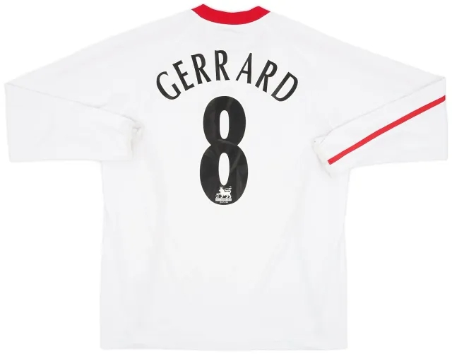 Reebok 2005-06 Liverpool Away L/S Shirt Gerrard #8 - 6/10 - (L)