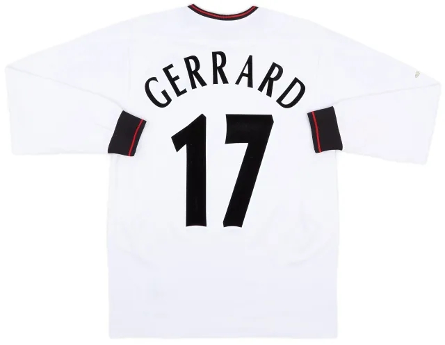 Reebok 2003-04 Liverpool Away L/S Shirt Gerrard #17 - 7/10 - (S)