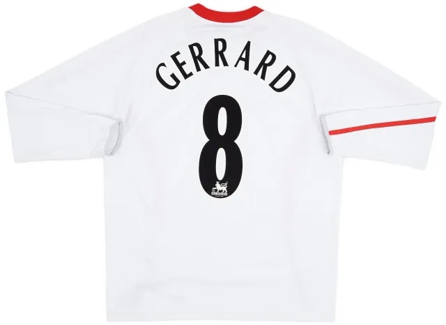Reebok 2005-06 Liverpool Away L/S Shirt Gerrard #8 - 8/10 - (L)