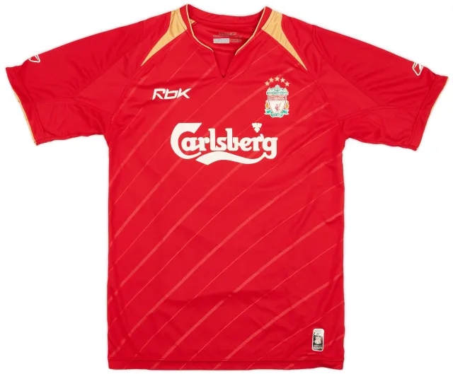 Reebok 2005-06 Liverpool Signed CL Home Shirt - 8/10 - (S)