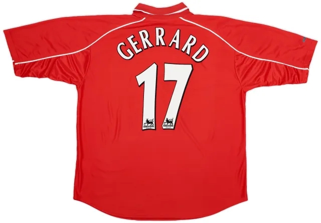 Reebok 2000-02 Liverpool Home Shirt Gerrard #17 - 7/10 - (XL)