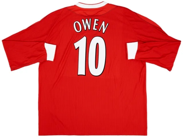 Reebok 2002-04 Liverpool Home L/S Shirt Owen #10 - 9/10 - (XXL)