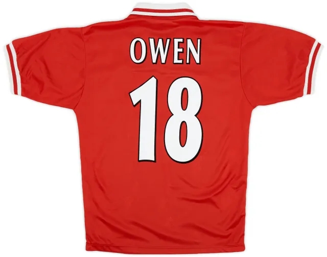 Reebok 1996-98 Liverpool Home Shirt Owen #18 - 8/10 - (S)