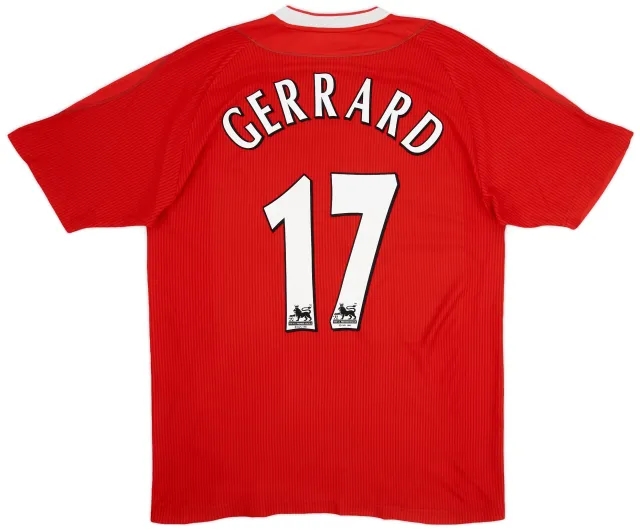 Reebok 2002-04 Liverpool Home Shirt Gerrard #17 - 6/10 - (L)