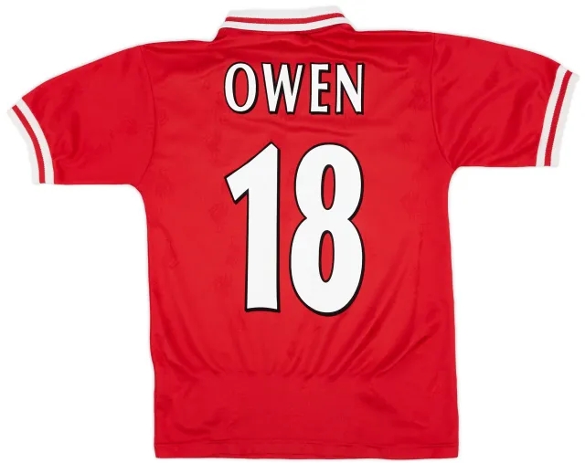 Reebok 1996-98 Liverpool Home Shirt Owen #18 - 8/10 - (Y)