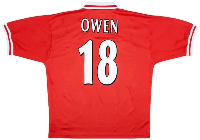 Reebok 1996-98 Liverpool Home Shirt Owen #18 - 8/10 - (L)