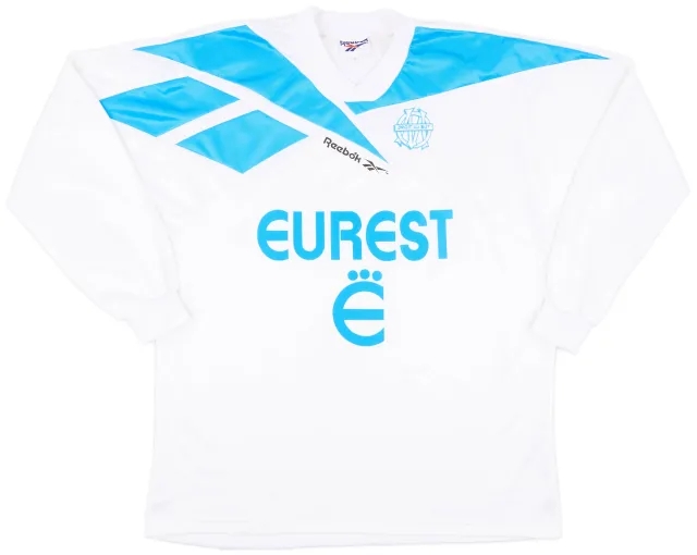 Reebok 1994-95 Olympique Marseille Home L/S Shirt - 8/10 - (XL)