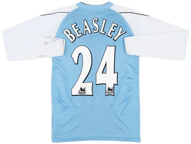 Reebok 2006-07 Manchester City Home L/S Shirt Beasley #24 - 5/10 - (S)