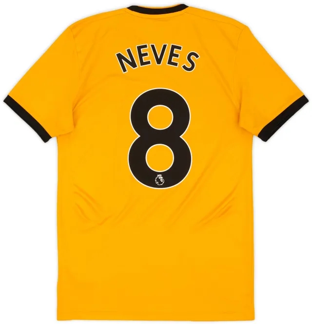 adidas 2018-19 Wolves Home Shirt Neves #8 - 9/10 - (S)