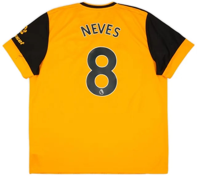 adidas 2020-21 Wolves Home Shirt Neves #8 - 9/10 - (XXL)