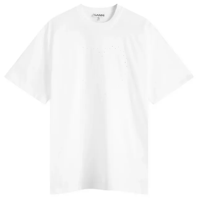 GANNI Women's Heart Drop Shoulder T-Shirt Bright White
