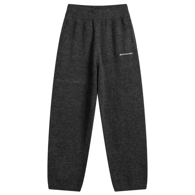 MKI Men's Mohair Blend Knit Wide Leg Joggers Charcoal