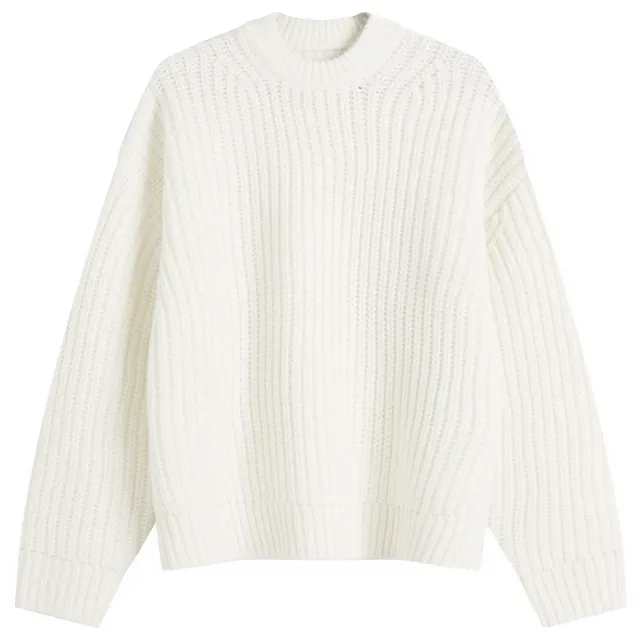 MKI Men's Chunky Rib Knit Crewneck Off White