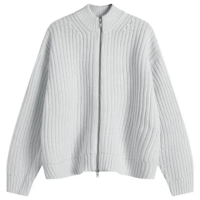 MKI Men's Chunky Rib Knit Track Jacket Grey
