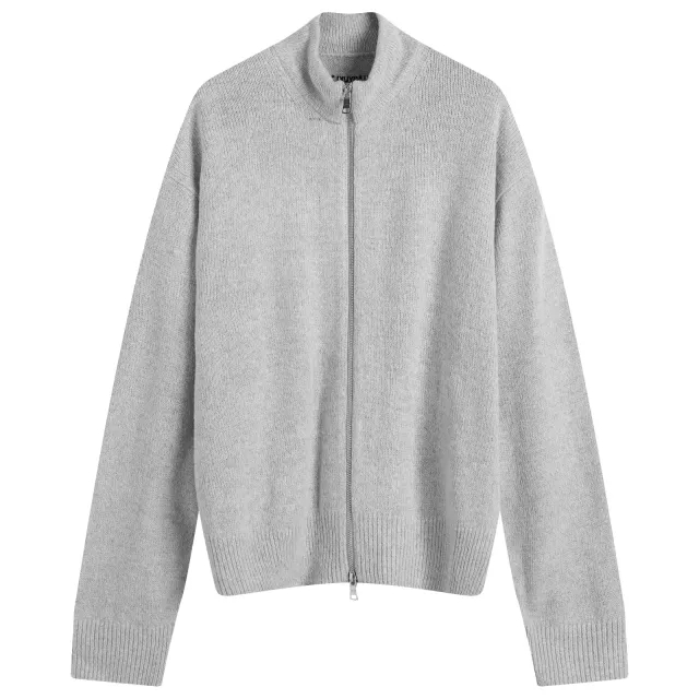 MKI Men's Mohair Blend Knit Track Jacket Light Grey