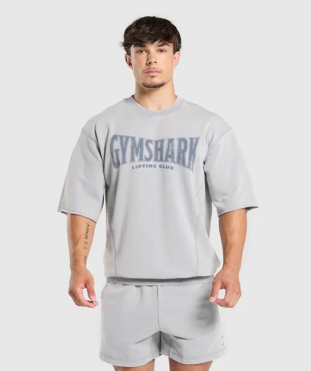 Gymshark Heritage Washed Short Sleeve Crew - Denim Grey