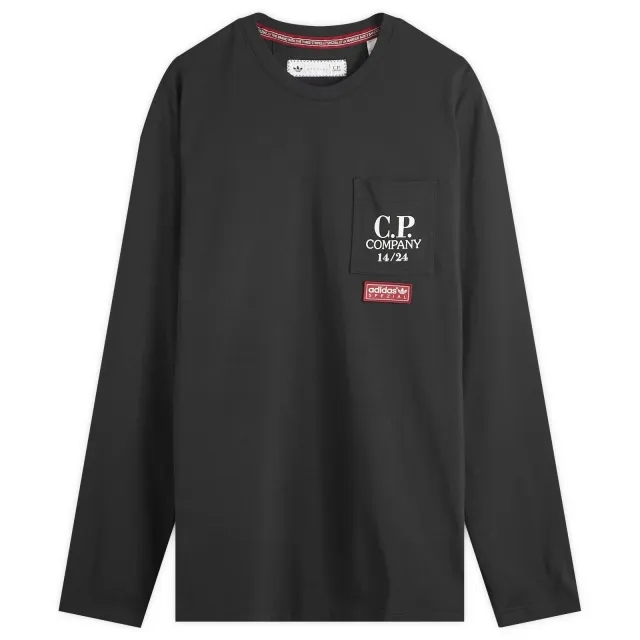 adidas SPZL x C.P. Company Long Sleeve Pocket T-Shirt - Black, Black