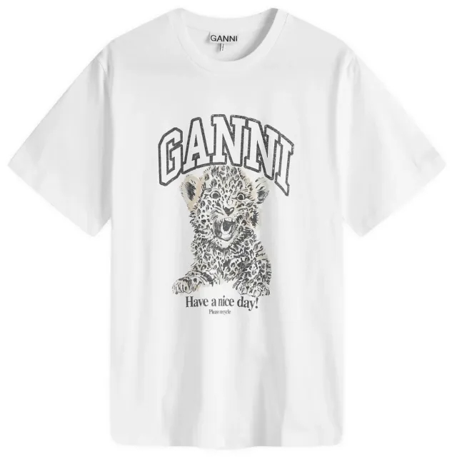 GANNI Women's Leopard Relaxed T-Shirt