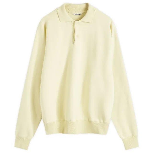 Auralee Men's Super Soft Polo Sweat Light Lime