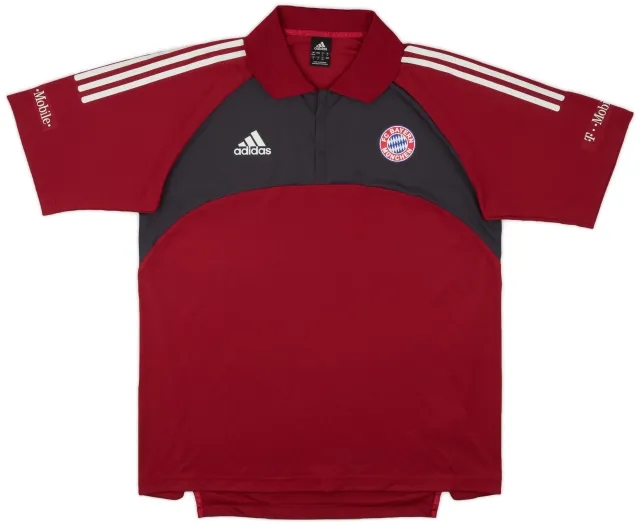2002-03 Bayern Munich Player Issue adidas 1/4 Zip Polo Shirt - 9/10 - (L)