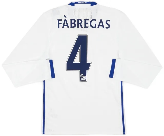 adidas 2016-17 Chelsea Player Issue Third L/S Shirt Fabregas #4 (S/M)