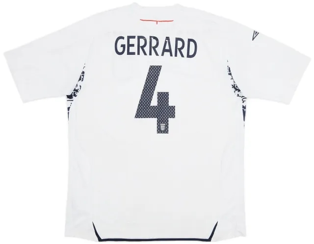 Umbro 2007-09 England Home Shirt Gerrard #4 - 5/10 - (XL)