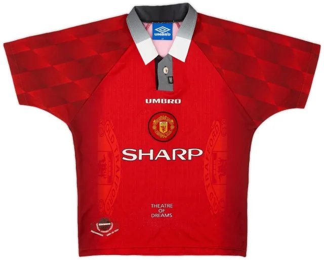Umbro 1996-98 Manchester United Home Shirt - 9/10 - (L.Boys)