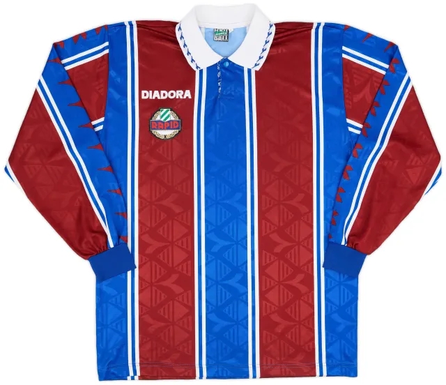 Diadora 1995-96 Rapid Vienna Away L/S Shirt - 8/10 - (XL)