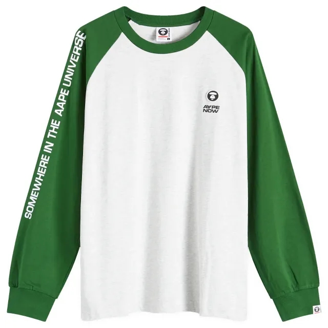 A Bathing Ape AAPE Now Raglan Long Sleeve T-Shirt Green