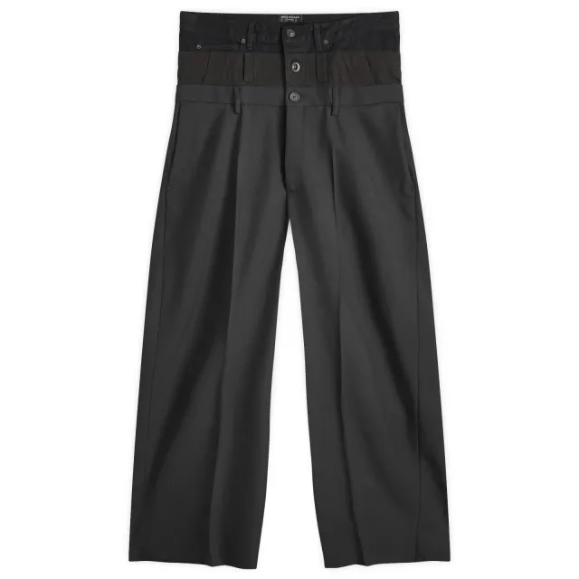 Balenciaga Men's Triple Waistband Tailored Trousers Black