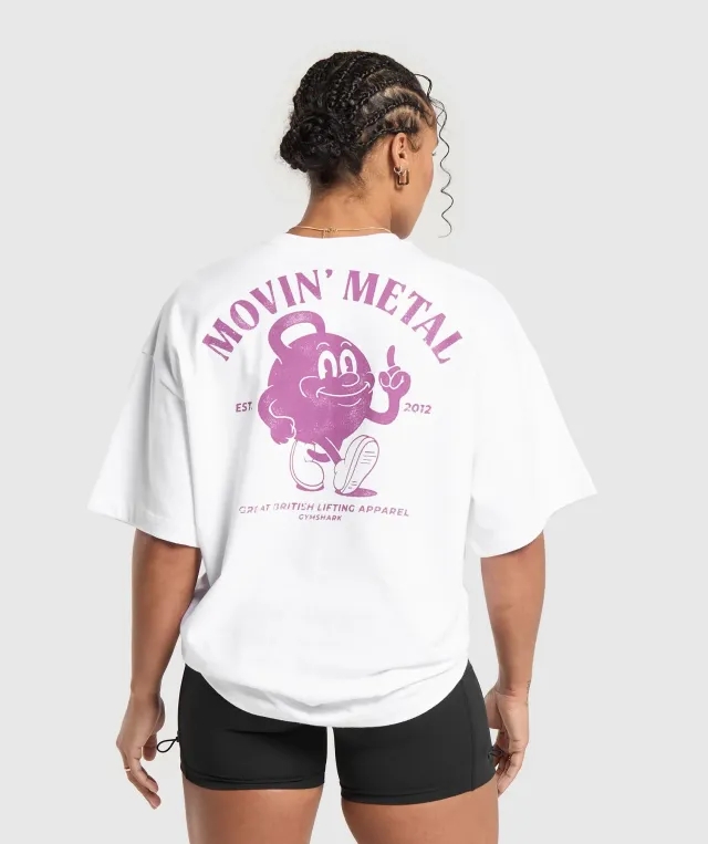 Gymshark Movin' Metal T-Shirt - White