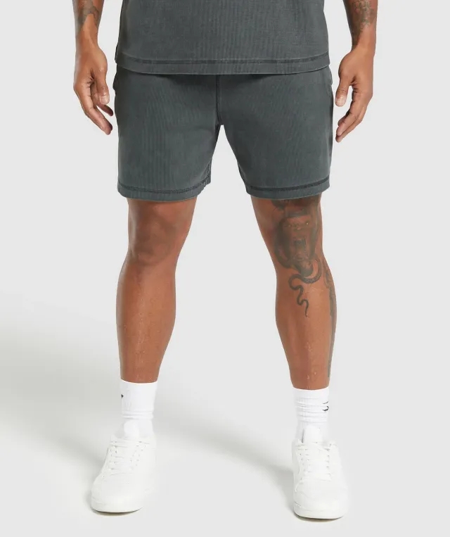 Gymshark Heavyweight Ribbed Shorts - Asphalt Grey