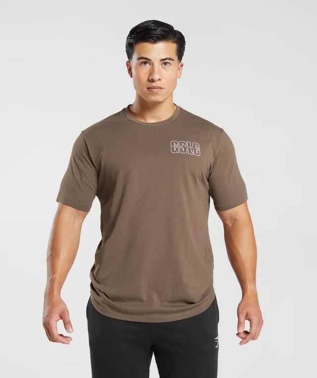 Gymshark Lifting Club T-Shirt - Penny Brown