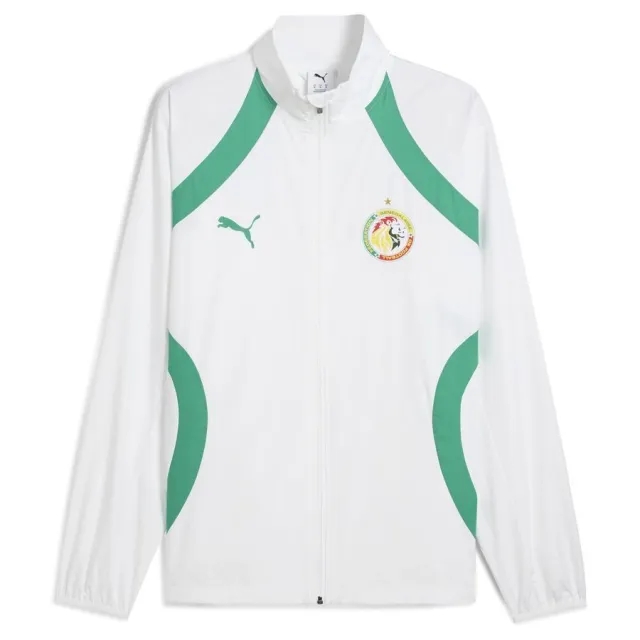 PUMA Senegal 2025 Pre-Match Woven Jacket Men, White/Sport Green