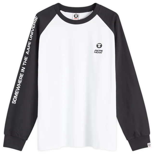 A Bathing Ape AAPE Now Raglan Long Sleeve T-Shirt Black