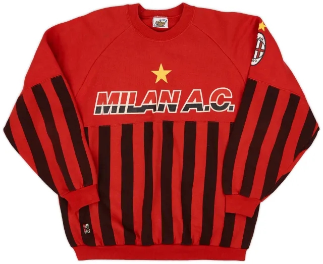 Hoodies/Sweat Tops 1990-91 AC Milan Le Felpe Dei Grandi Club Sweat Top - 8/10 - (L)