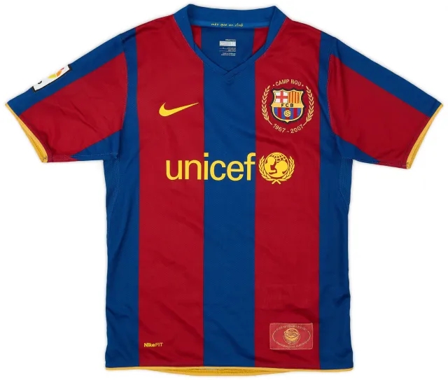 Nike 2007-08 Barcelona Home Shirt - 8/10 - (M.Boys)