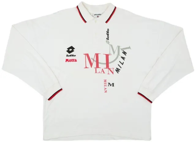 1993-94 AC Milan Lotto Polo L/S Shirt - 8/10 - (L)