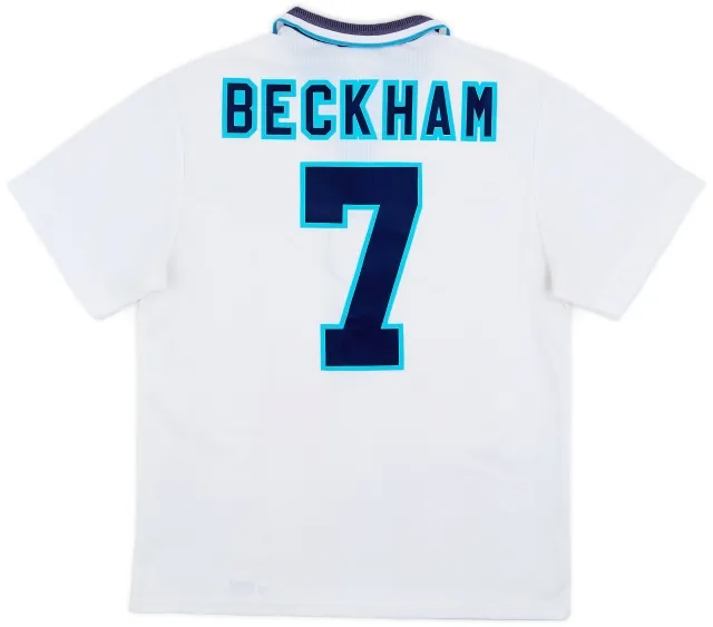 Umbro 1995-97 England Home Shirt Beckham #7 - 7/10 - (L)